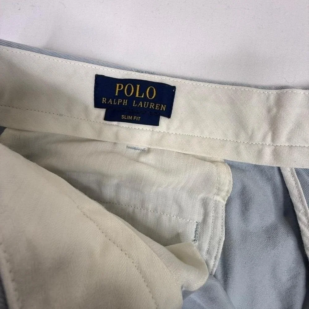 Polo Ralph Lauren Mens Slim Fit Chino Pants Light‎ Blue Size 38x32